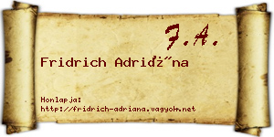 Fridrich Adriána névjegykártya
